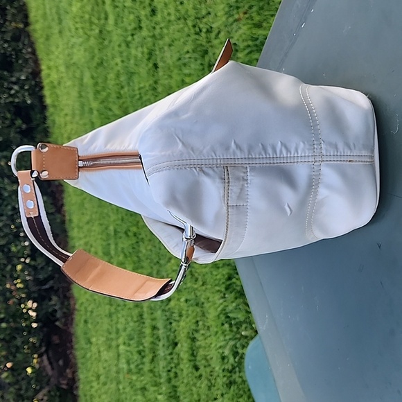 COACH Hampton Hobo Cream Satin Shoulder Bag - Picture 4 of 15